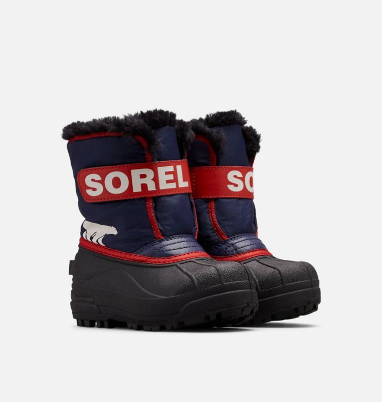 Kids Snow Boots Navy/Red - Sorel Childrens Commander™ - 724-MBQCOR